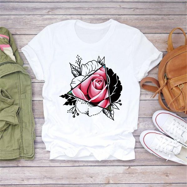 

t-shirts for women rose summer autumn cute trend clothing print lady womens graphic t shirt ladies female tee t-shirt, White
