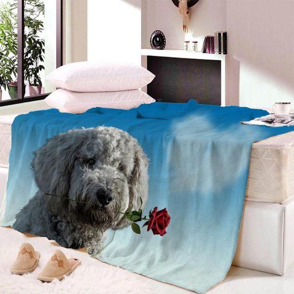 

blankets fleece blanket on beds animal throw for kids dog reflection bedspreads 3d puppy plush bedding