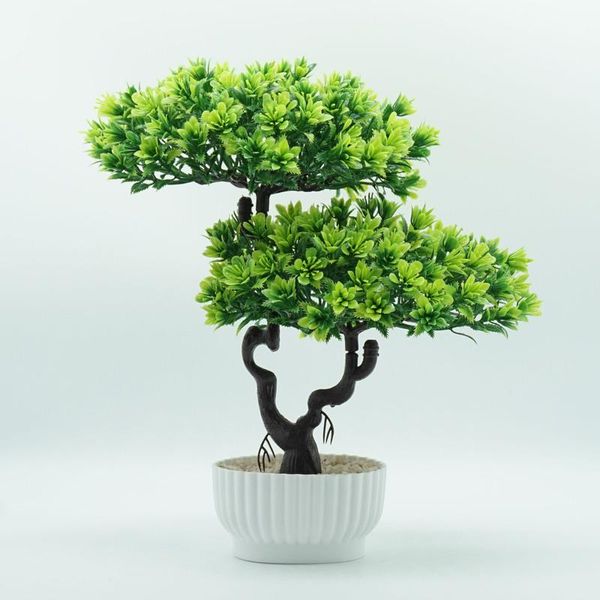 

new artificial flower ornaments welcome pine bonsai deskartificial flower potted home decoration plastic