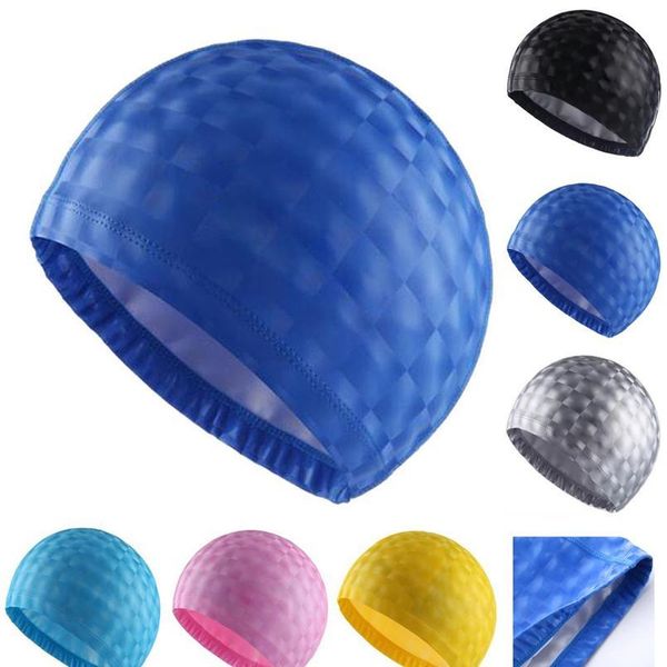 

men women pu coating fabric swim cap crystal swim pool protect ears long hair adults waterproof swimming bathing caps di jllsee