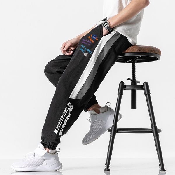 

summer autumn usa nasa thin pants trousers casual drawstring sweatpants men women jogger s-06, Black