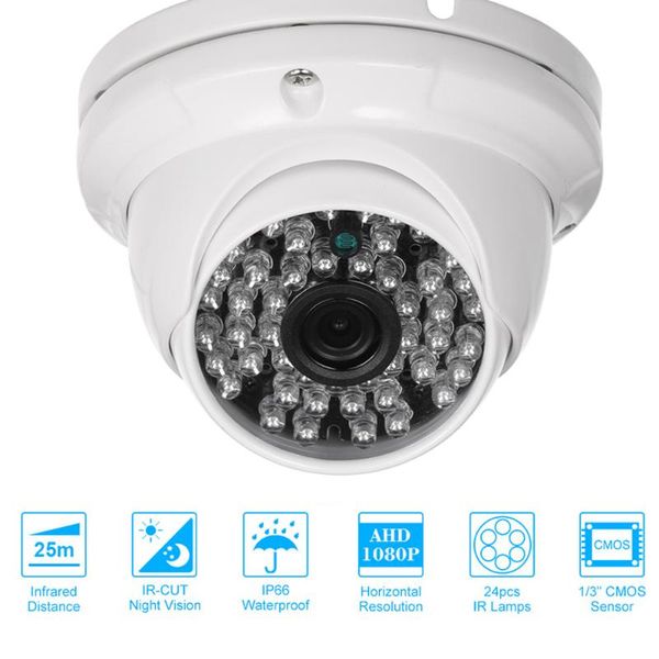 

cctv camera 1/3" cmos color 1080p high-resolution 24 lamps nightvison indoor dome camera analog security