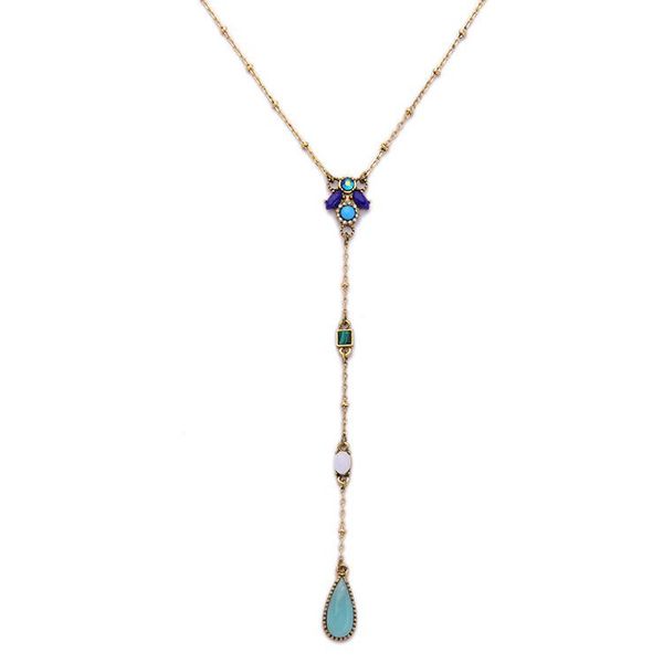 

pendant necklaces chic long geometric necklace gold color alloy sweater chains brand jewelry for girls, Silver