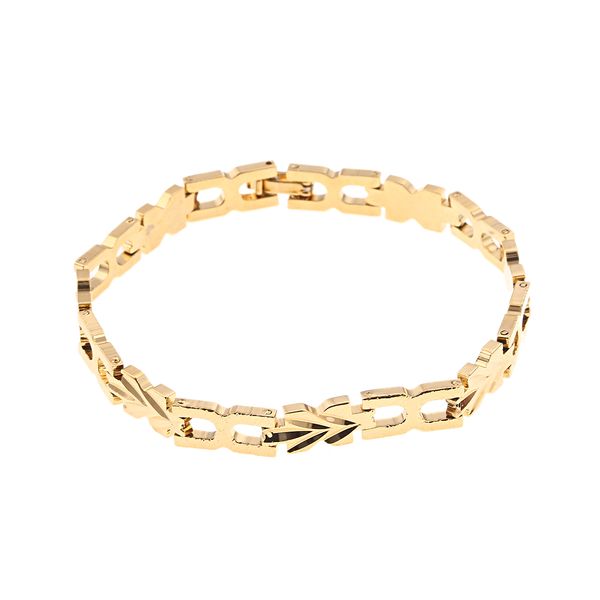 

gold color figaro chain bracelet link bracelets for men women, Black