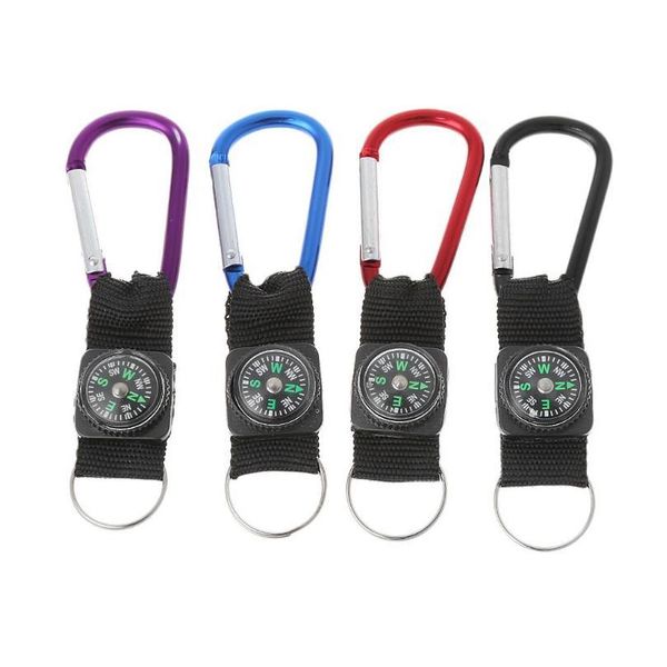

1 pc outdoor sport keychain compass camping climbing hiking carabiner keyring t jlltdo