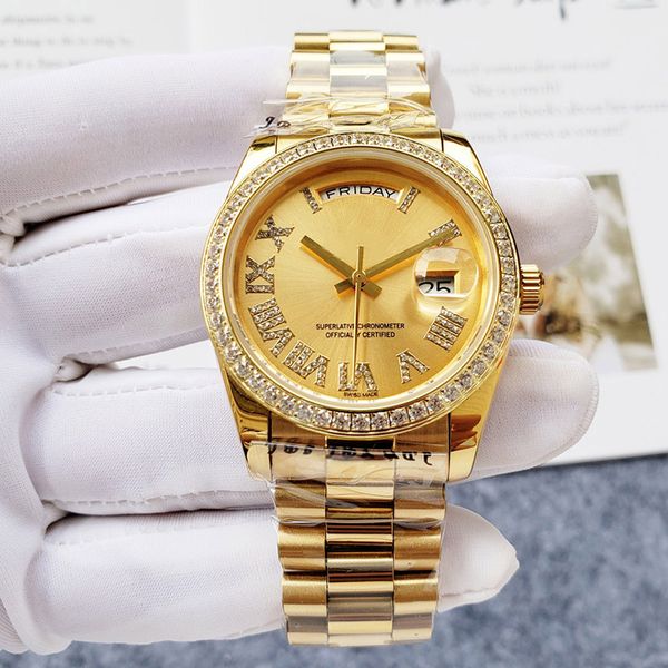 

women watches automatic mechanical watch diamond design stainless steel lady wristwatches 36mm montre de luxe transportati, Slivery;brown