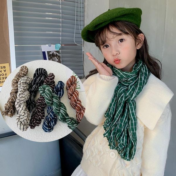 

scarves autumn winter cotton linen striped kids scarf korean soft thin for girl boys children accessories wholesale drop, Blue;gray