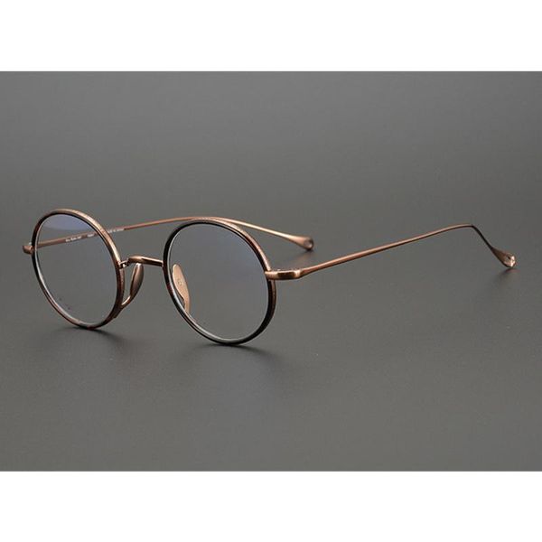 Çerçeveler moda güneş gözlüğü çerçeveleri Japon el yapımı gözlükler John Lennon Küçük Yuvarlak Titanyum Gözlükler Çerçeve Erkekler Retro Miyopya Okuma Opt