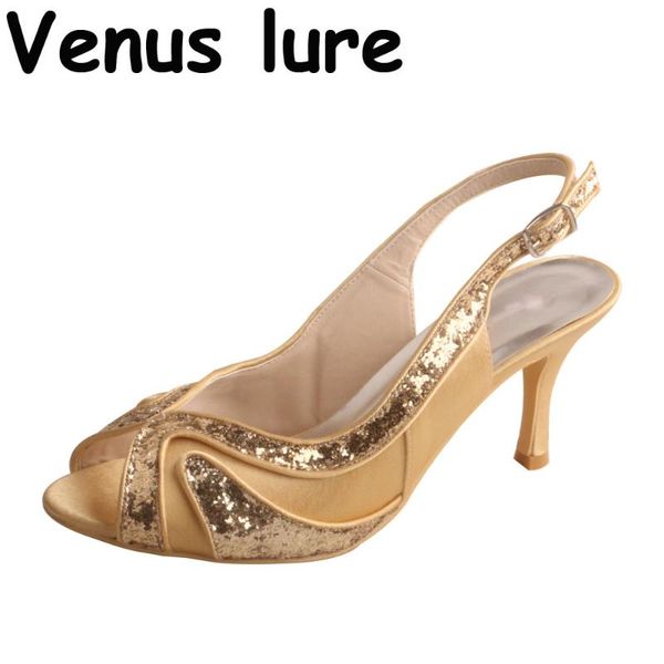 

dress shoes ladies golden sandals for women slingback evening peep toe, Black