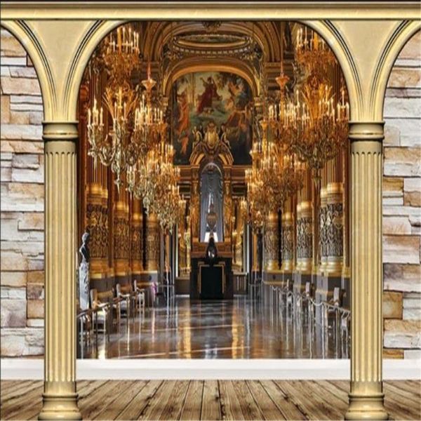 

wallpapers 3d european gold background wall murals wallpaper for living room