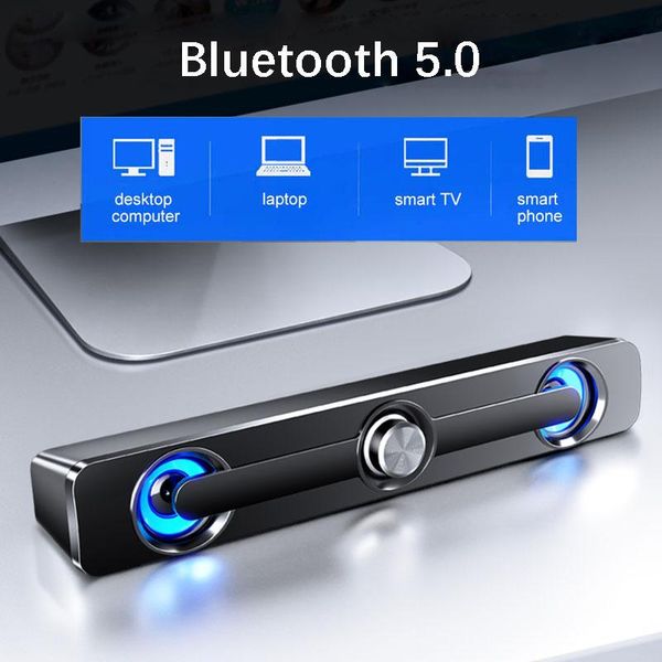 

usb bluetooth computer speaker bar stereo subwoofer bass surround sound box deskfor pc mini with wired loudspeaker for home