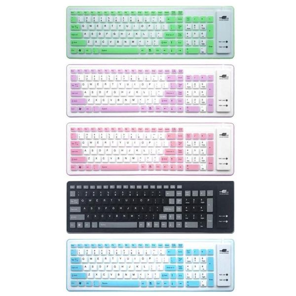 

foldable silicone keyboard usb wired silicon flexible soft keyboard for lapdropship