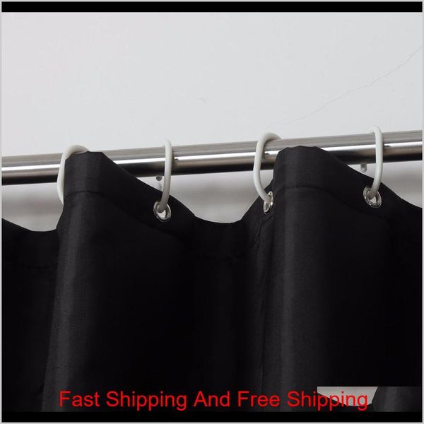 

solid black mildew-water repellent fabric shower curtain liner bathroom polyester waterproof hom qylexf bde_luck