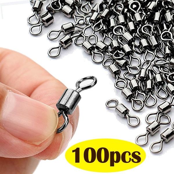 

fishing hooks onevan 100pcs swivel connector ball bearing sea snap swivels rolling stainless steel beads tackle