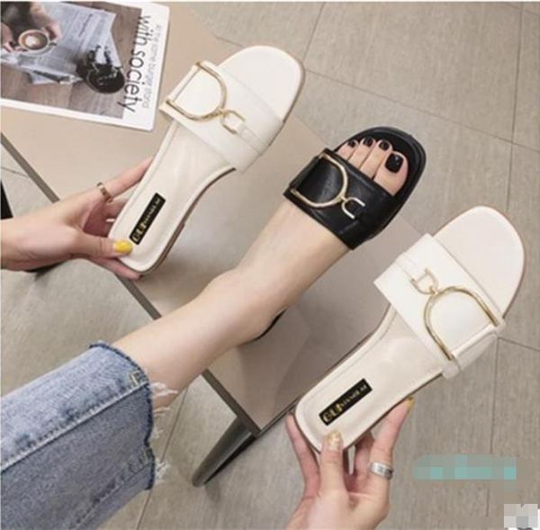 

fashion-wholesale-women sandals flip flops designer shoes luxury slide summer fashion wide flat slippery sandals slipper flip flop, Black