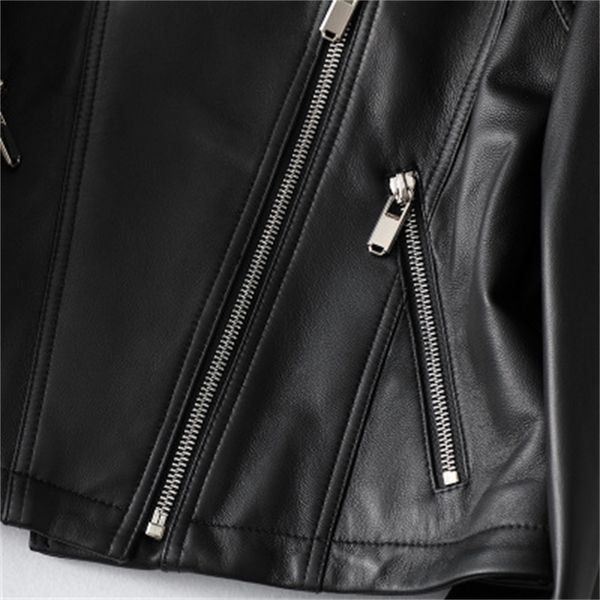 

2021 genuine leather jacket real sheep female spring h57 q5zb, Black;brown