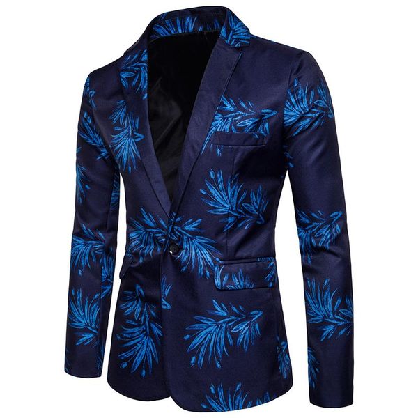

men's suits & blazers autumn men suit coat chinese style jacket leaves print single row of a button behind the middle fork leisure, White;black