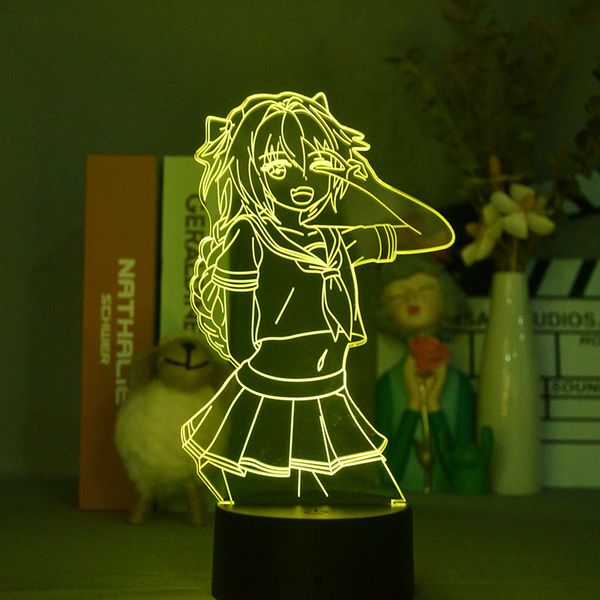 

led 3d night light anime lamp plug in kids nightlight bedside fate apocrypha astolfo room party atmosphere decoration holiday gift
