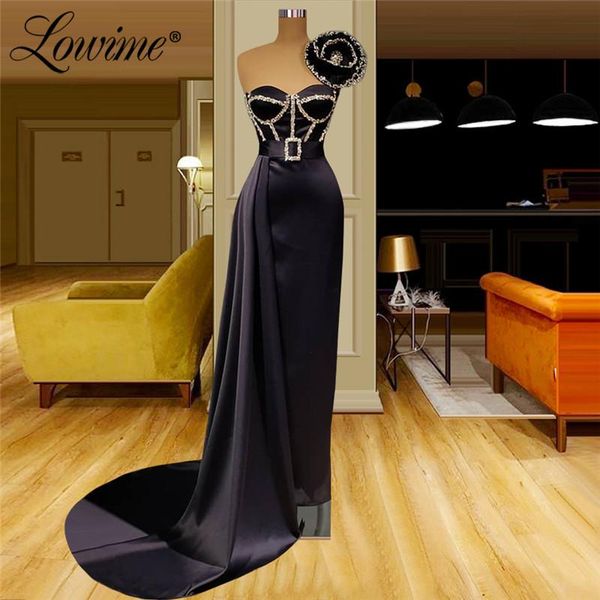

party dresses lowime navy blue evening long mermaid women gowns for weddings 2021 robe de soirÃ©e mariage beaded prom dress, White;black