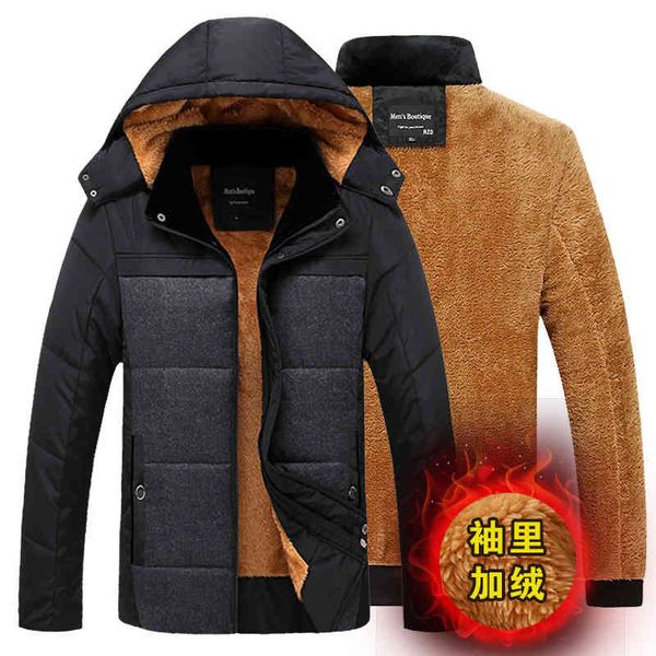 

middle aged and elderly winter plush thickened et middle-aged men's hat large cotton padded cloth, Black