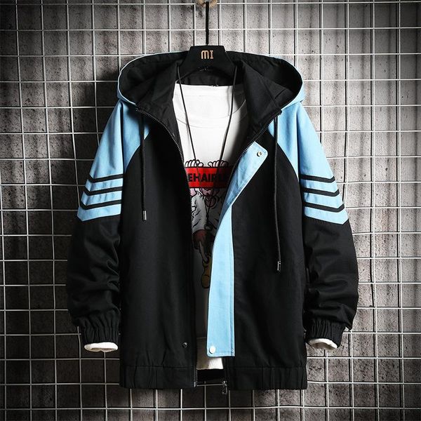 

autumn winter men's jackets hip hop jacket windbreaker hooded casual zipper male streetwear outwear clothing, Black;brown