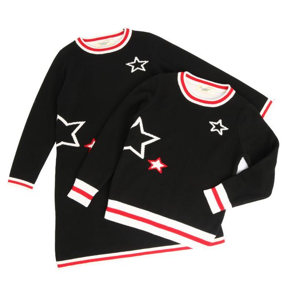 

1-10yrs boys five-pointed star knitted dresses autumn long sleeve party baby children birthday girls clothes, Red;yellow