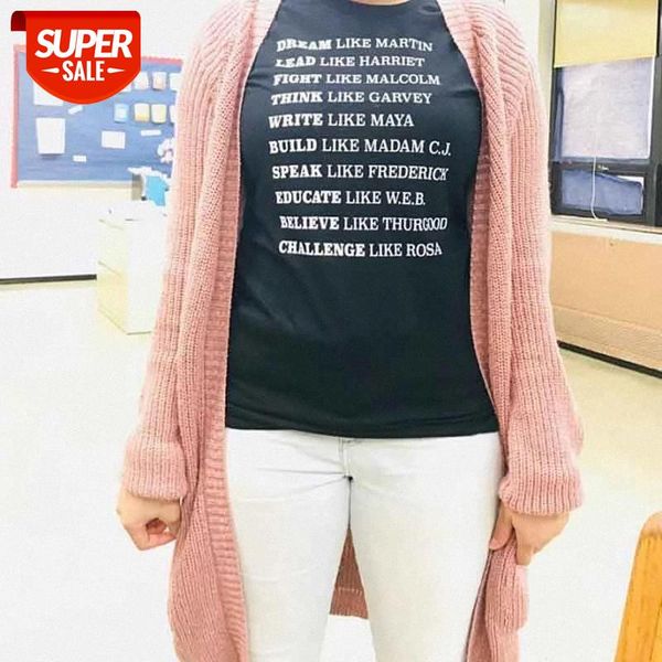 

sunfiz yf t shirt women black lives matter shirt black history rosa parks harriet tubman cotton t-shirt dream like martin shirts #3f4q, White