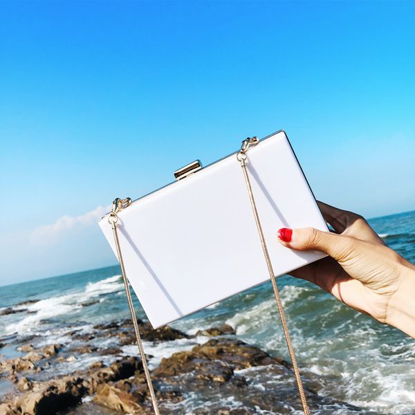 

2022 women acrylic evening shoulder bag bridal clutch party prom wedding crossbody handbag purse sac