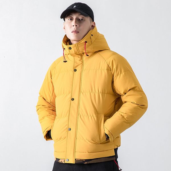 

2021 new brand clothing casual warm black yellow hooded winter jackets men's parkas bomber windbreakers coats uybc