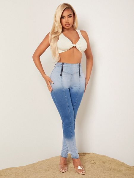 

sxy zip fly ombre skinny jeans j7xu#, Blue