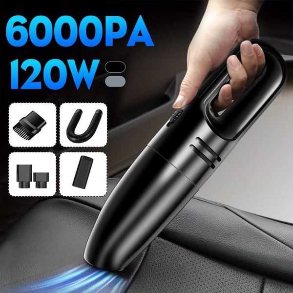 

vacuum cleaner 6000pa 120w portable cordless car strong suction handheld wet-dry use vaccum with 5 nozzles for home