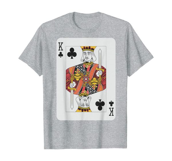 

king of clubs t-shirt pro poker luck player winner costume, White;black