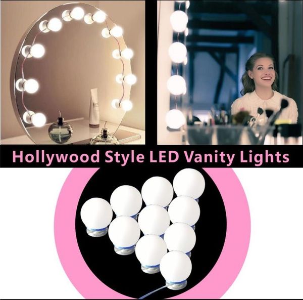 

wall lamp makeup mirror vanity led light bulbs kit diy adjustable brightness comestic dimmable for dressing table