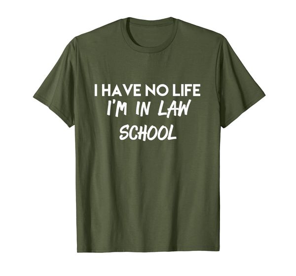 

i have no life i'm in law school graphic t-shirt, White;black