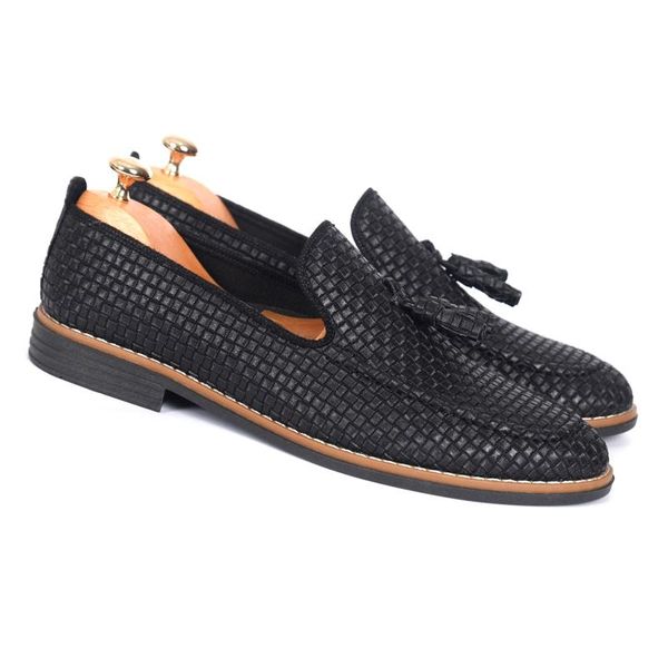 

dress shoes 1048 model men's casual corcik rok black knit printed