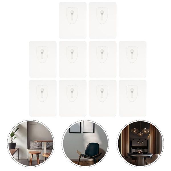 

hooks & rails 10pcs non-trace hat adhesive clothes pet transparent for home