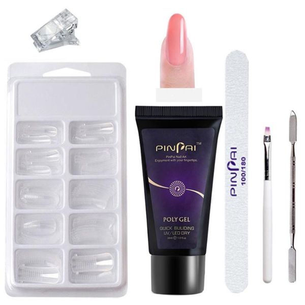 

nail gel 1set manicure extended glue set extension rapid dry lengthen, Red;pink