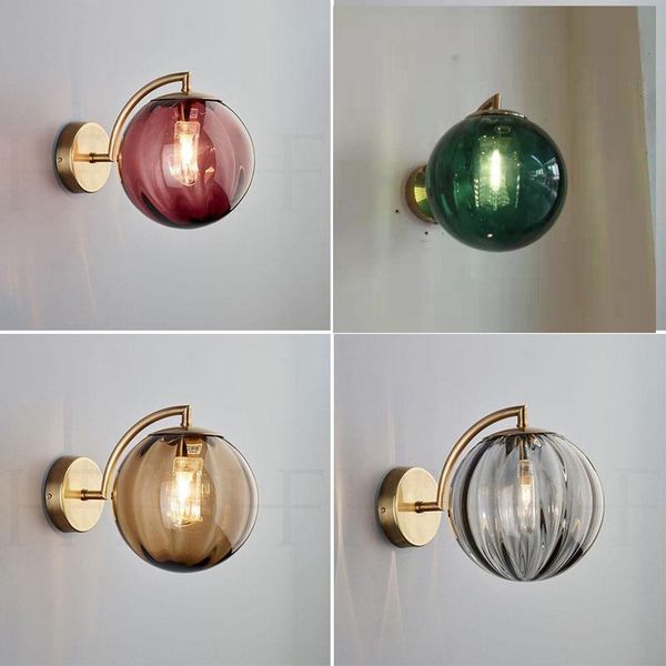 

wall lamp bedroom bedside continuous system concise northern europe designer el aisle stairs glass sphere small