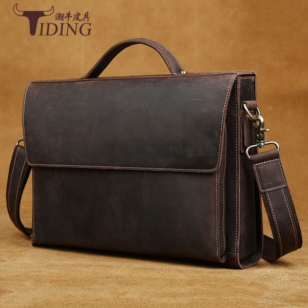 

men's busins bag cowhide briefcase three-dimensional commuter bag handbag 1038
