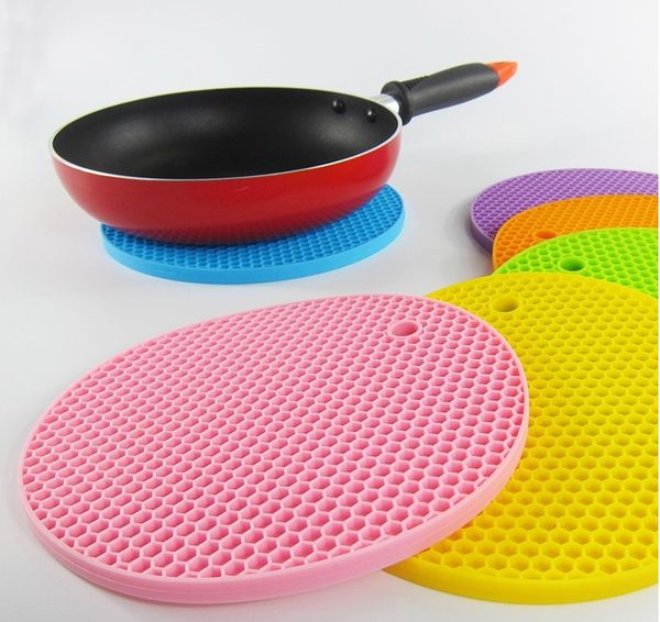

multifunctional round silicone non-slip heat resistant pot silicone table mats coaster cushion place mat pot holder kitchen accessories