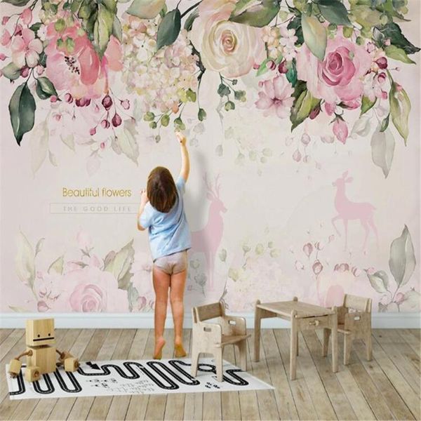

wallpapers milofi custom 3d po wall mural wallpaper nordic style cartoon elk background