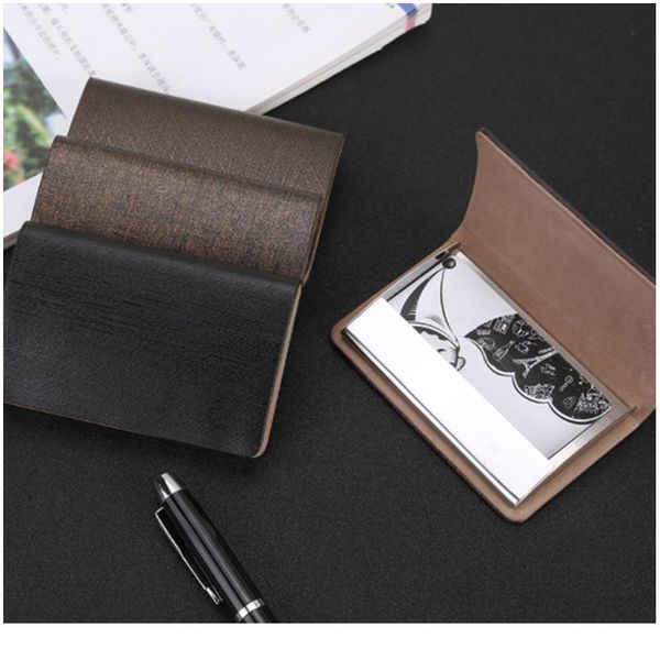 

bycobecy genuine leather high grade men name card holder id credit card wallet big capacity card case o qylxek