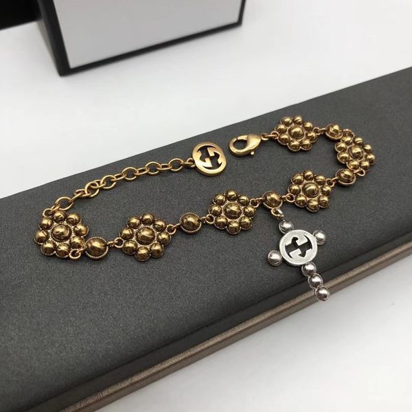 

double key flower bracelet ins red blogger's same recommendation chain black friday deals, Golden;silver