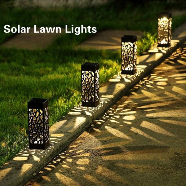 

creative hollowing out led solar lawn lamps for garden decoration outdoor waterproof pathway light sensor of solar street lamp
