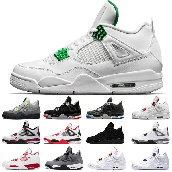 

2021 new basketball shoes 4s man cat shimmer desert moss white oreo cement university blue sail pine green pure money travis bred diy neon o