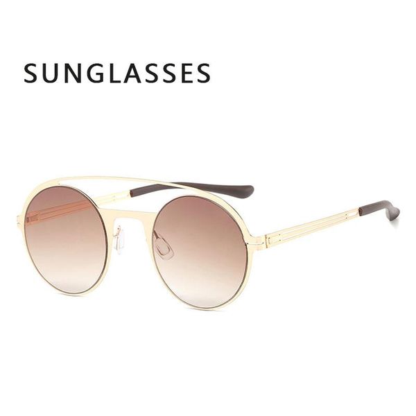 

sunglasses fashion round frame double beam design women personality elastic leisure vacation glasses accessories gafas de sol, White;black