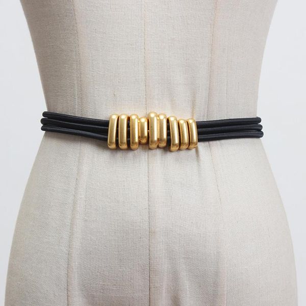 

belts [ewq] 2021 metal buckle elastic belt for women fashion simple wild dress corset female brand pf476, Black;brown
