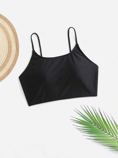 

plus solid bikini s2eg#, Black