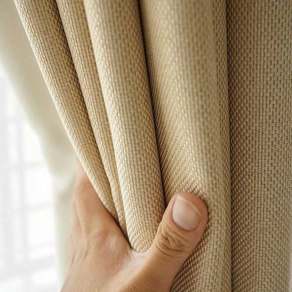 

curtain & drapes faux linen 85% shading blackout for living room insulating modern solid color kitchen bedroom window custom made