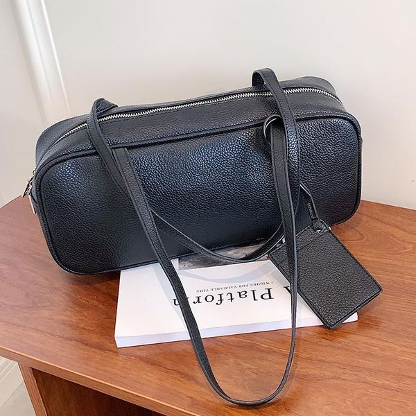

evening bags rectangular shape women's bag 2021 fashion brand design handbag soft pu leather shoulder for woman big tote with zipper